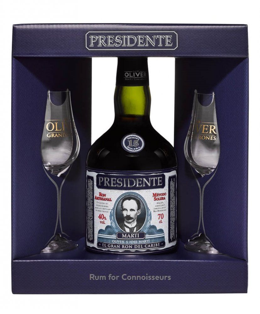 Presidente Marti 15y 0,7l 40% + 2x sklo GB